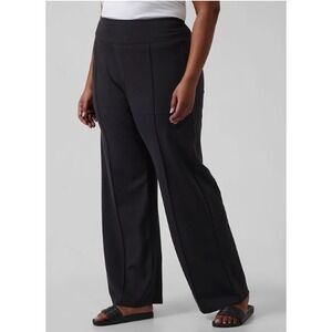 Athleta Eastbound Wide Leg Pants Black 24 Pockets CASUAL ATHLEISURE MINIMALIST